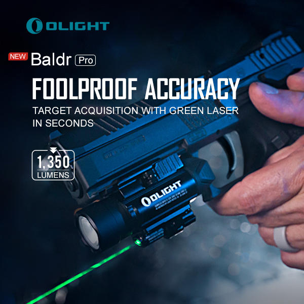 Olight Baldr Pro 槍燈 1350流明 最遠射程260米 綠激光瞄準 雙光源