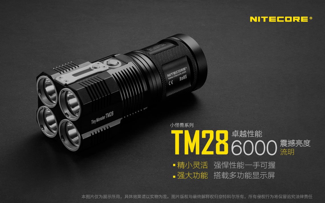 Nitecore TM28 小怪獸 6000流明 XHP35*4 655米 送原廠電池