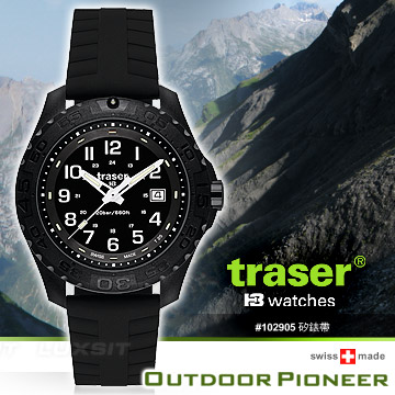 Traser Outdoor Pioneer 錶 #102902 Nato錶帶、102904橡皮錶帶、102905矽錶帶