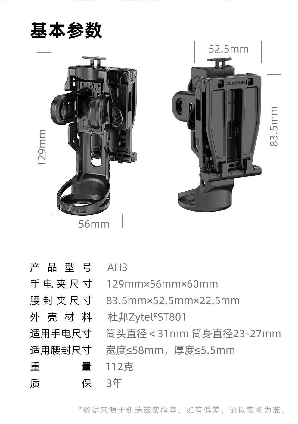 KLARUS AH3戰術快拔套 輕量還很堅固 極速操控 360度旋轉 杜邦高強度材質 快拔套