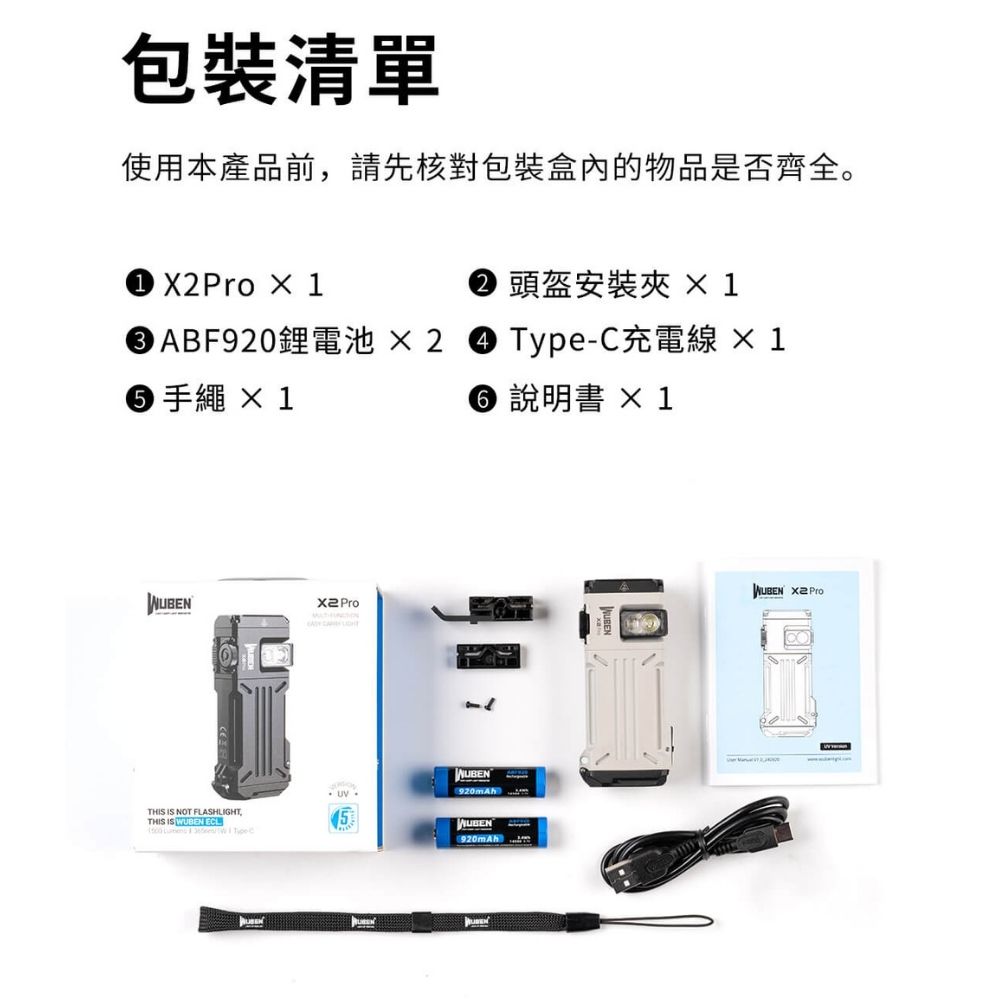 【現貨】WUBEN X2 PRO 多功能EDC便攜燈 1500流明 205米 聚泛光 變焦 AA 磁吸 車燈 頭盔燈 (標配戰術尾按)