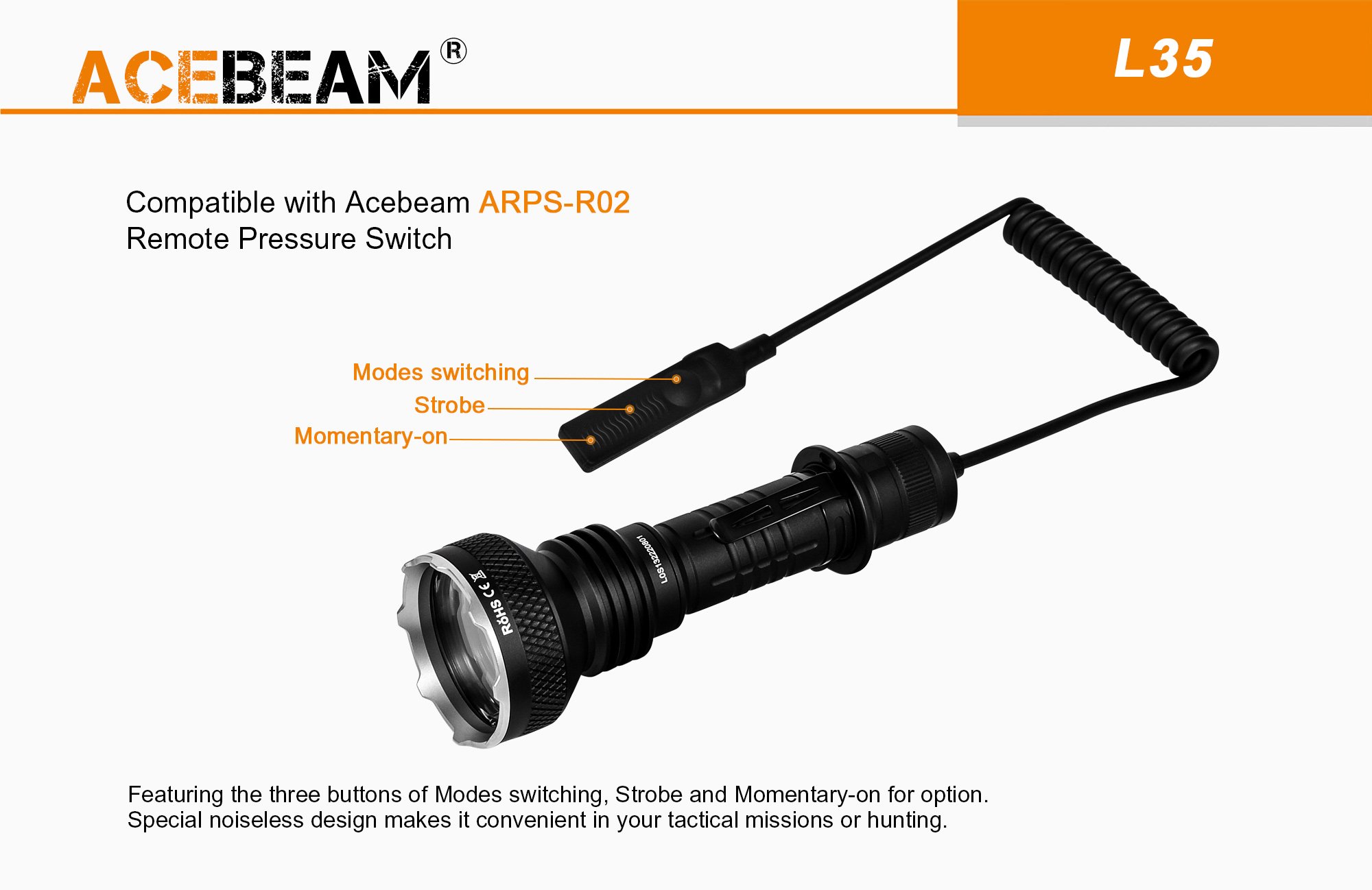 Acebeam ARPS-R02 遠端壓力開關 適用: L35 2.0