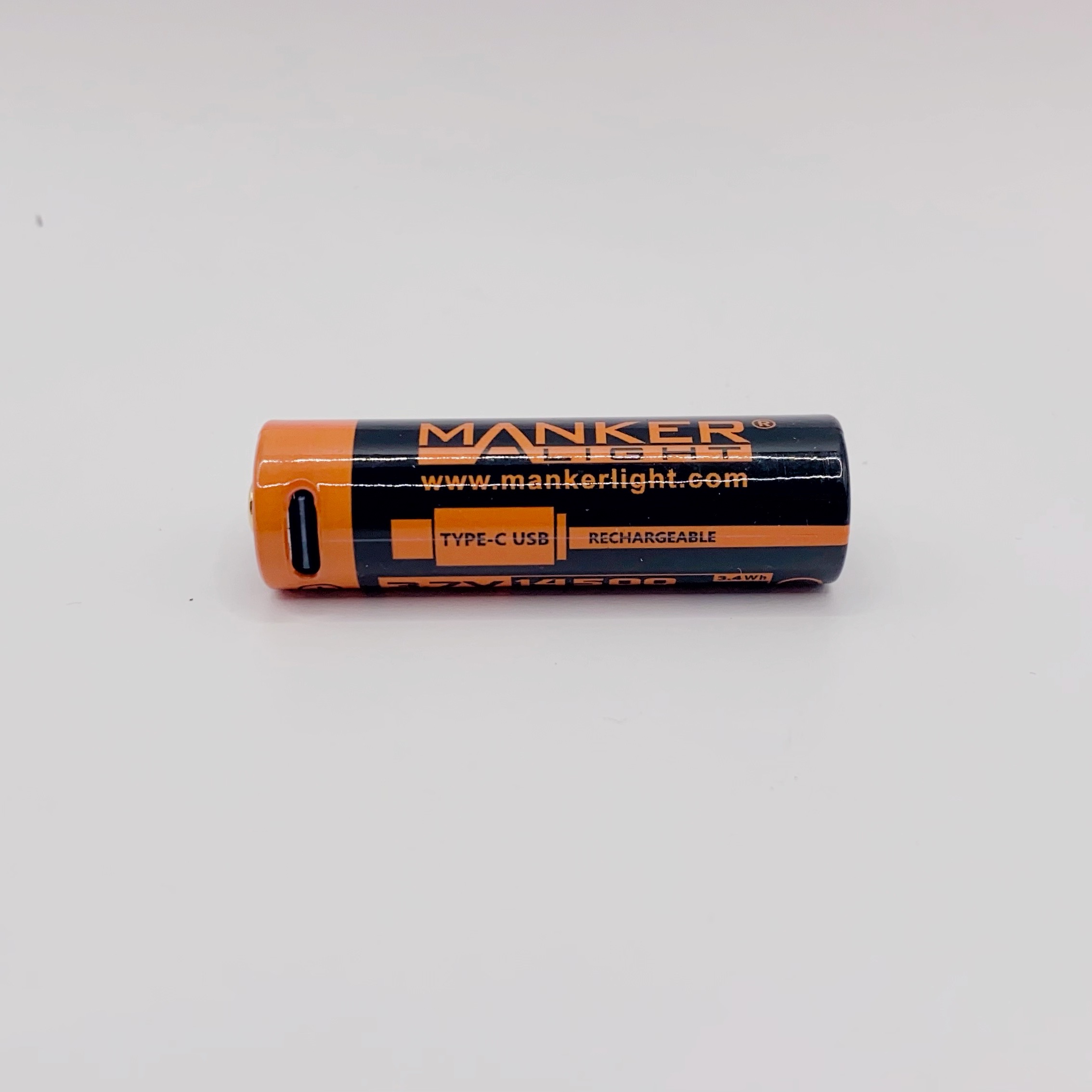 Manker 14500 920mAh 3.7v 鋰電池USB-C 限隨手電筒加購電筒王www.wii.tw