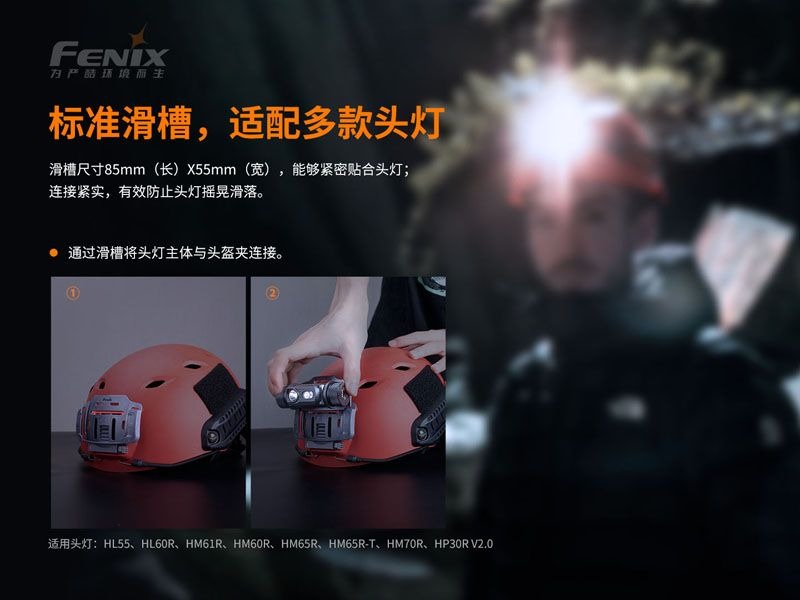 Fenix ALG-04 頭盔夾 頭盔固定座 墨魚干 頭燈配件 卡槽牢固 户外防水